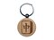 Mahjong Red Dragon Tile Chinese Engraved Wood Round Keychain Tag Charm